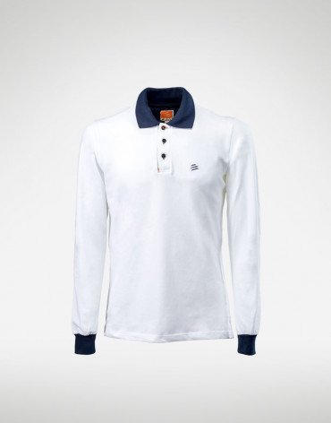 LONG SLEEVES POLO SHIRT BLUE AND WHITE